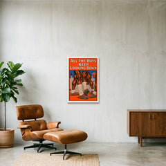 all the boys keep looking down down down — 40×60cm, 16×24" White Frame