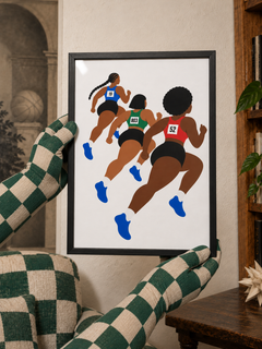 Girl Group — 21×30 cm, black frame, styled room view.
