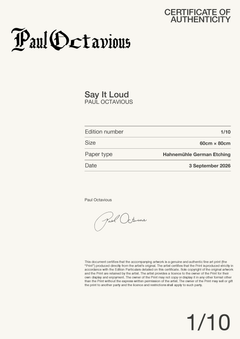 Say It Loud  — Certificate of Authenticity