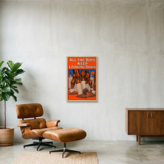 all the boys keep looking down down down  — 40×60cm, 16×24" Oak Frame