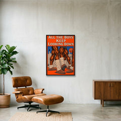 all the boys keep looking down down down  — 70×100cm, 28×39" Black Frame