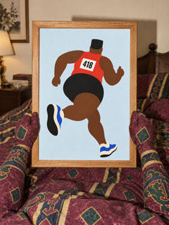 Big Red — 30x40 oak framed print in an Amalfi Burgundy bedroom